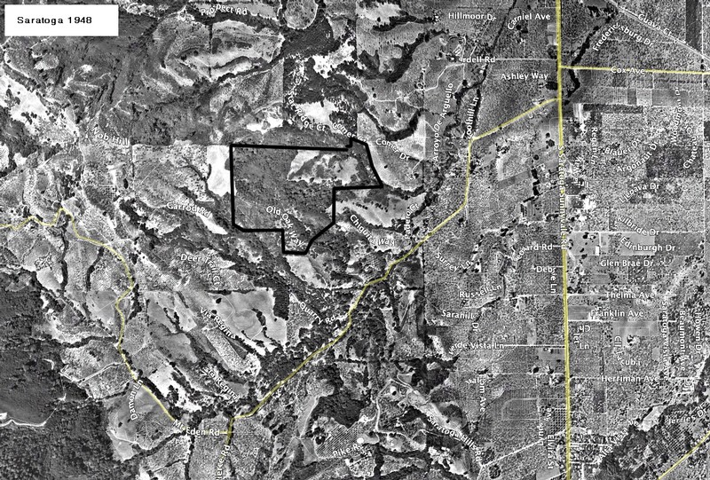Aerial view of Saratoga in 1948 from Google Earth